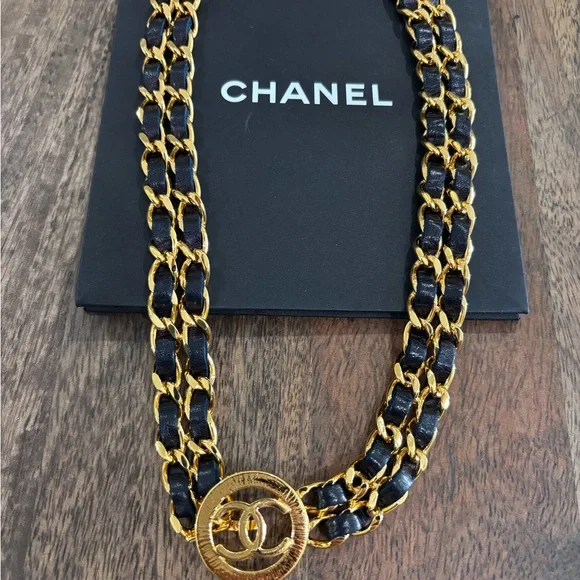Authentic NEW CHANEL leather gold vintage belt 65cm - Picture 6 of 8